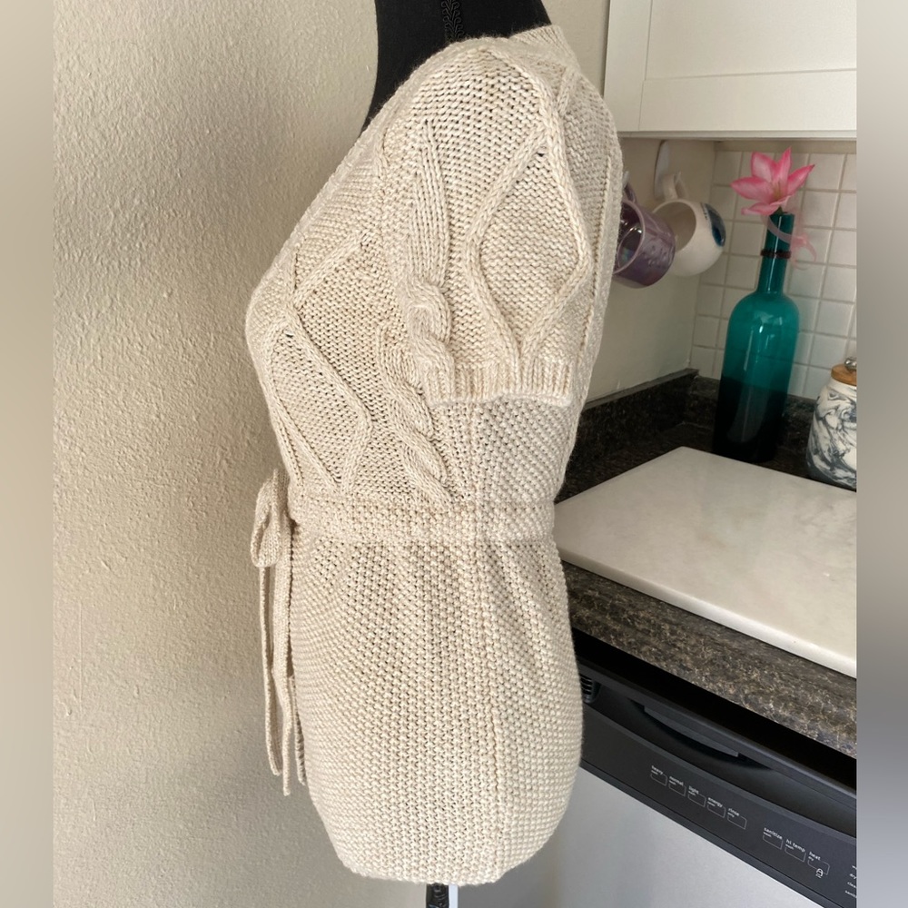 Y2k Aeropostale babydoll tie waist short sleeve cardigan sweater - Picture 5 of 13